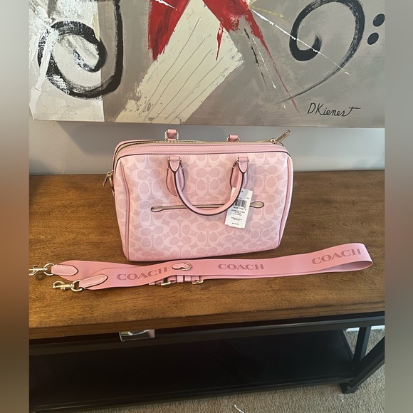 Coach Light Pink Signature Satchel - Picture 8 of 12